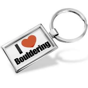  Keychain I Love Bouldering   Hand Made, Key chain ring 