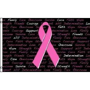  Breast Cancer Inscriptions Flag, 3 X 5 Patio, Lawn 