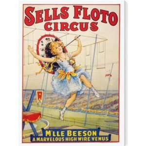 Sells Floto Circus, Highwire Venus Tightrope Walker AZV01367 canvas 