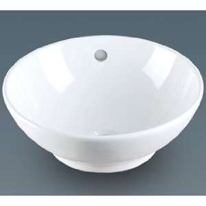    Ronbow Round Ceramic Vessel Lav Sink 200102 WH: Home Improvement
