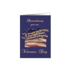  Veterans Day/Remembering You Flag Card Health & Personal 