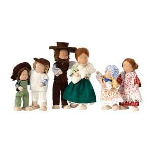   Pioneer Family Dollhouse Dolls Collection, Set of 7 Toys & Games