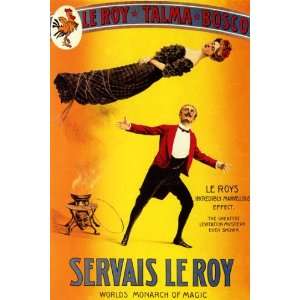 Great Le Roys Talma Bosco Levitation Magic Magician Vintage Poster 