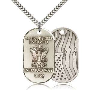  Sterling Silver Iraq / Navy Pendant: Jewelry