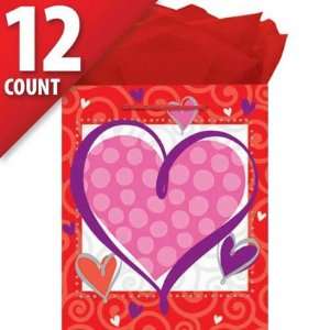  Heartthrob Medium Gift Bags 12ct