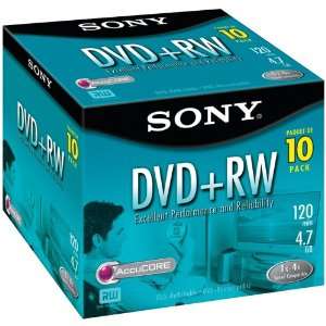    SONY 10DPW47R2 4.7 GB DVD+RWS (10 PK) XDPW4710PK Electronics