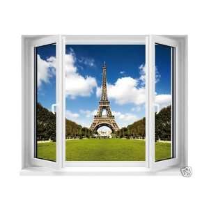     Window sticker with illusion over the Eiffel Tower 120 x 100 cm