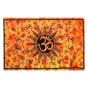 Om Sun Tie Dye Tapestry   Hanging Wall Art   Perfect for Meditation 