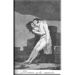 Caprichos   Plate 10: Love and Death 19x30 Streched Canvas Art by Goya 