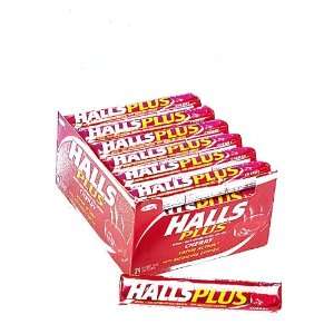 Halls Plus Singles, Cherry, 0.11 Ounce Rolls (Pack of 24)  