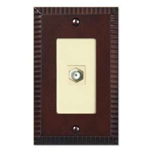   Espresso Finish Wood 1 Cable TV with Hardware Switchplate (JDM8617VC