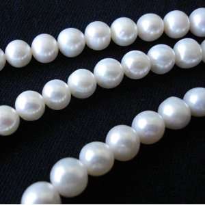  White 8 9mm Potato Loose Freshwater Pearl Beads FW: Arts 