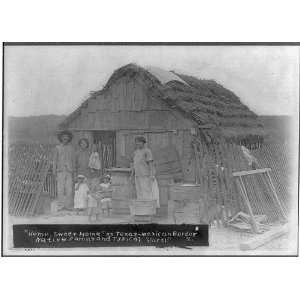   Mexican native family,Jacal,Texas,Mexico border,c1915