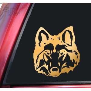  Wolf Head #1 Vinyl Decal Sticker   Mirror Gold: Automotive