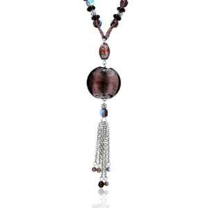 Purple Beaded Fashion Jewelry Bests $30 Murano Glass Pendant Necklace 