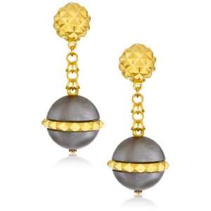    Marv Graff Atom Pyramid Lucite Ball Drop Earrings: Jewelry
