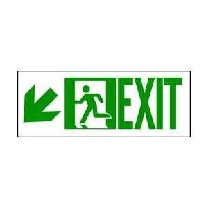 Sign,5x14,pk10,exit Lower Left Arrow   BRADY:  Industrial 