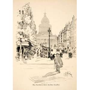 1919 Photolithograph Pantheon Rue Soufflot Lester Hornby Paris France 