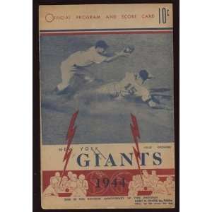  1944 Program Brooklyn Dodgers @ New York Giants EX+ 