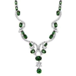  Breckins Emerald CZ Fashion Drop Necklace: Jewelry