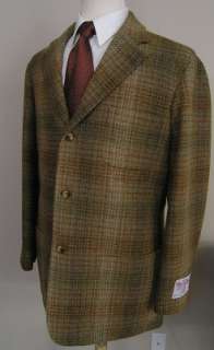Orvis Harris Tweed Sport Coat Jacket 40L Brown Plaid NWT $349  