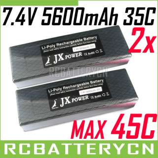 2x 7.4V 2S 5000mAh UP 5600mAh 35C 45C RC Lipo Battery Akku FOR 1/8/10 