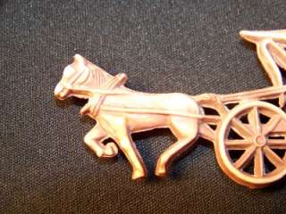 Vintage Celluloid/plastic Pin * Horse & Buggy* NICE!  