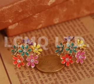   Ears Spring   Girls OL Flowers Clusters Stud Earrings Gold   BEST GIFT