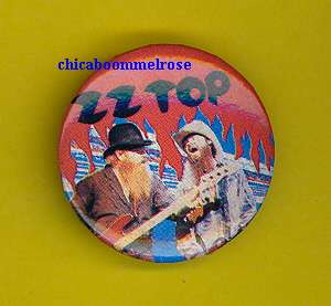 ZZ Top 1983 uk badge button pinback MINT CONDITION ww zzz zztop  