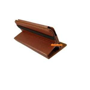 360 degree Rotary Brown Leather Stand Cover Case for  Kindle 