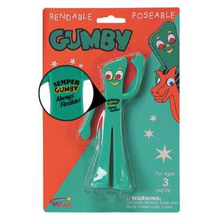   GUMBY 6 INCH BENDABLE FIGURE TOY `ALWAYS FLEXIBLE PRINTED ON GUMBY