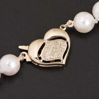 14k Yellow Gold Diamonds Buckle & Akoya Pearls Necklace  