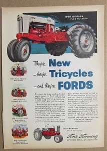   Series Tractor Ad THEYRE NEW, THEYRE TRICYCLES,THEYRE FORDS  
