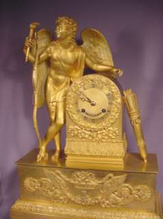 Ultimate Signed Circa 1800 Gilt Bronze Angel Clock  