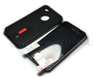 New Black Rubber silicone case back cover for iphone 4G 4S + screen 