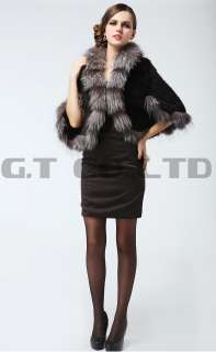 0353 knit knitted mink fur shawls shawl poncho stole shrug cape robe 