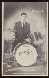 1963 Ronnie Zito photo Slingerland drum set print ad  