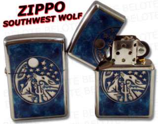 Zippo Lighters SOUTHWEST WOLF Chrome Lighter 24941 NEW  