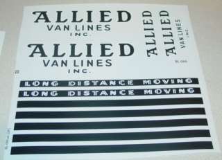 Buddy L Allied Van Lines Pre War Semi Stickers BL 066  
