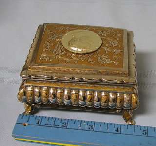 Zimbalist Thorens Music box Wagner Medallion silver brass Enamel Swan 