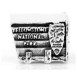   Silver Yellowstone National Park Sign Travel European Bead: Jewelry