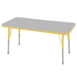  Activity Table in Gray Edge Banding Yellow, Leg Color Yellow 