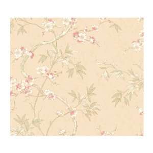   Blossom Prepasted Wallpaper, Light Yellow/Pink/Green: Home Improvement