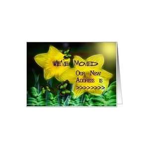 We Moved / New Address ~ General ~ Yellow Daffodils / Butterflies Card