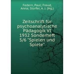    Paul; Freud, Anna; Storfer, A. J. (Hg.) Federn  Books