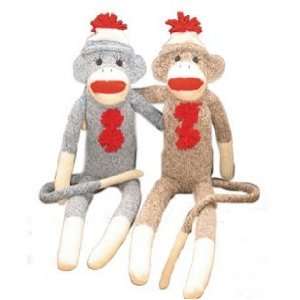  Malcolm Original Red Heel Sock Monkey Brown: Toys & Games