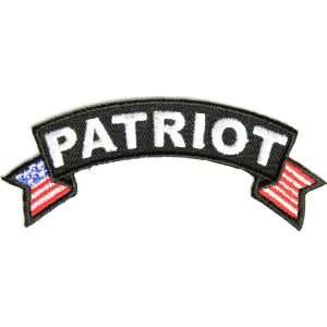  Patriot Patch with American Flag ,4x1.5 in, embroidered 