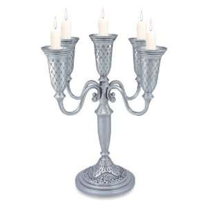    Pewter Candelabra with Five Branches and Jerusalem