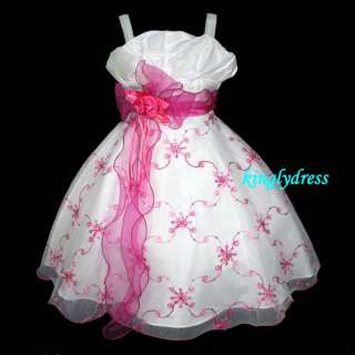 NEW Flower Girl Pageant Wedding Party Bridesmaid Dress Fuchsia Size 4 