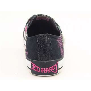 Ed Hardy 11FLR301W LR Glitter Womens SZ 9 Black Sneakers 40 EU 6.5 UK 